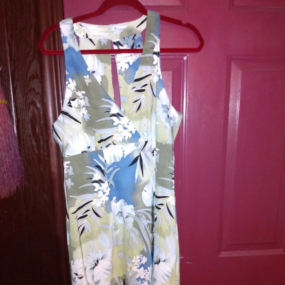 🌎Connected || Green Tropical dress